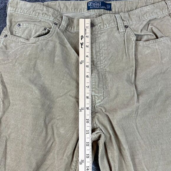 Vtg Polo Ralph Lauren Corduroy Men's 36X30 Pants Flat Front Brown Straight - Picture 7 of 12